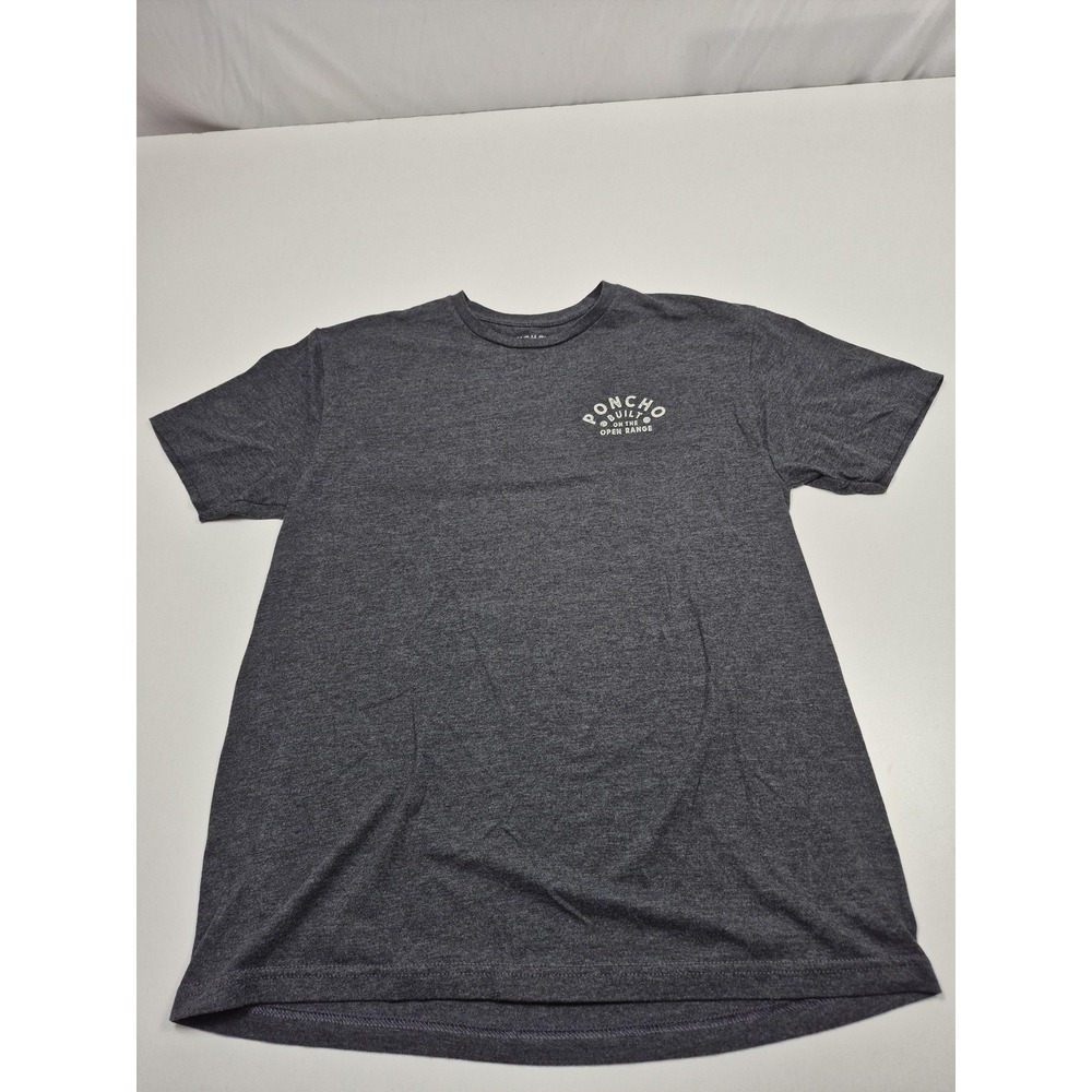Poncho Shirt Mens Large Gray Built On The Open Range Graphic Tee Tagless Western